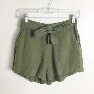 Boston Proper Olive Green Linen Shorts Summer Size XS